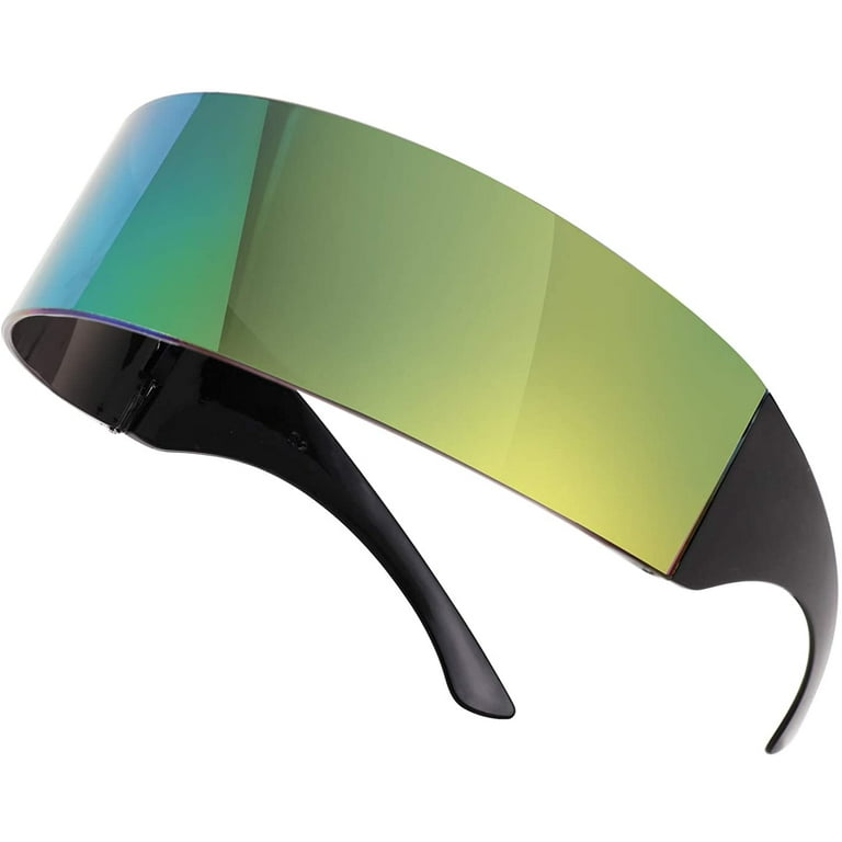 FEISEDY 80s Futuristic Visor Cyber Sunglasses Men Women FEISEDY 80s Futuristic Visor Cyber Sunglasses Men Women