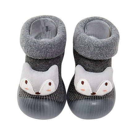 

Qufokar Toddler Little Baby Girl Winter Clothes Toddle Footwear Winter Toddler Shoes Soft Bottom Indoor Non Slip Warm Floor Cartoon Animal Socks Shoes