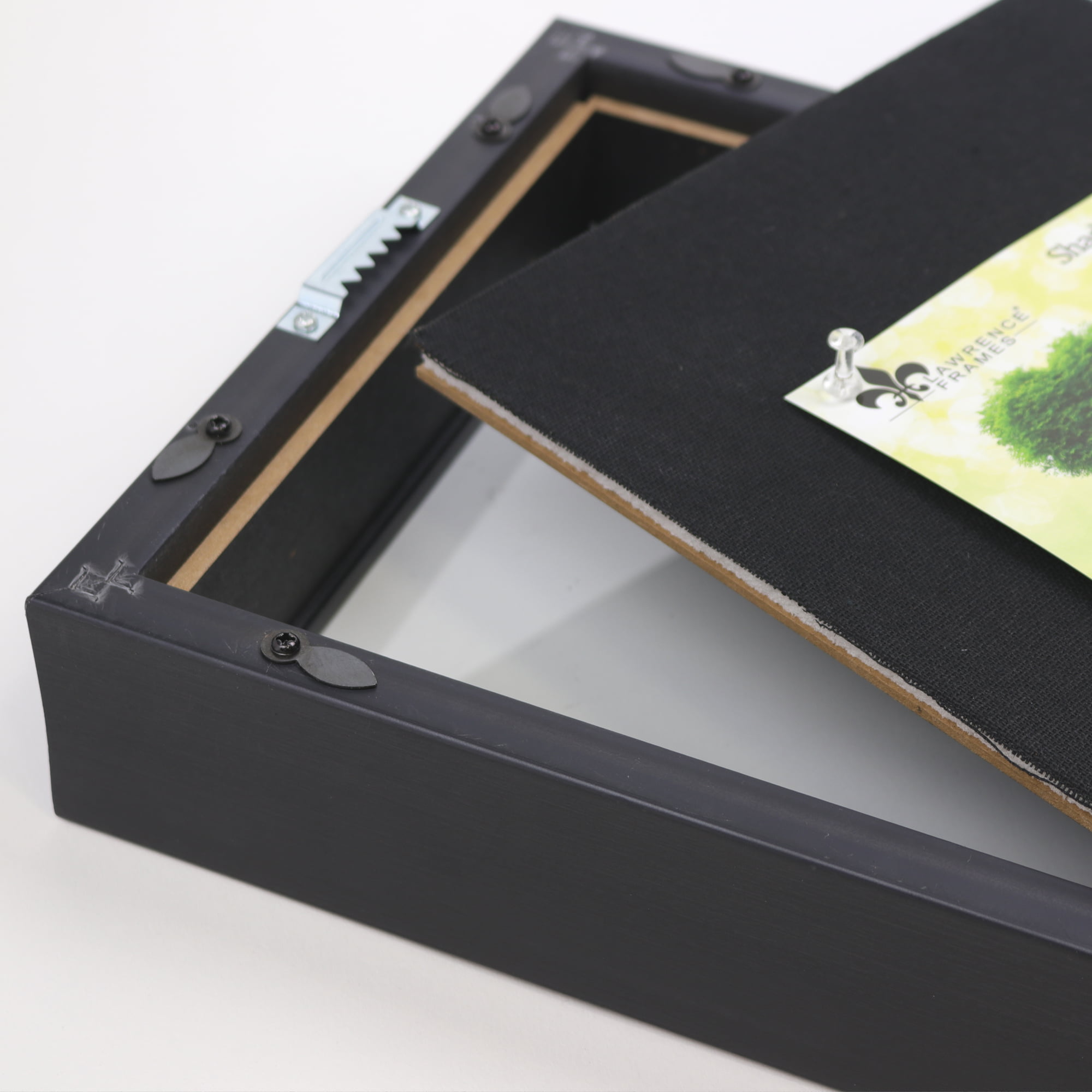 Lawrence 8x8 Pro Black w/ Natural Linen Shadow Box Frame Stick