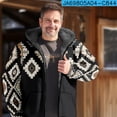 thumbnail image 6 of Mens Western Aztec Print Fleece Jacket,Mens Fleece Lined Hoodie Jacket Casual Zipper Thicken Coats Winter Warm Quilted Jackets Hooded Thermal Outdoor Coat, 6 of 7