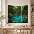 thumbnail image 5 of Jungle Waterfall With Purple Plants, Peaceful Fantasy Style for Nature Lovers, Nature Wall Art, Housewarming Gift Tapestry Wall Hanging for Bedroom and Living Room, 5 of 7