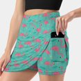 thumbnail image 3 of Suburbia Women's skirt With Hide Pocket Tennis Skirt Golf Skirts Badminton Skirts Running skirts Flamingo Flamingos Lawn, 3 of 7