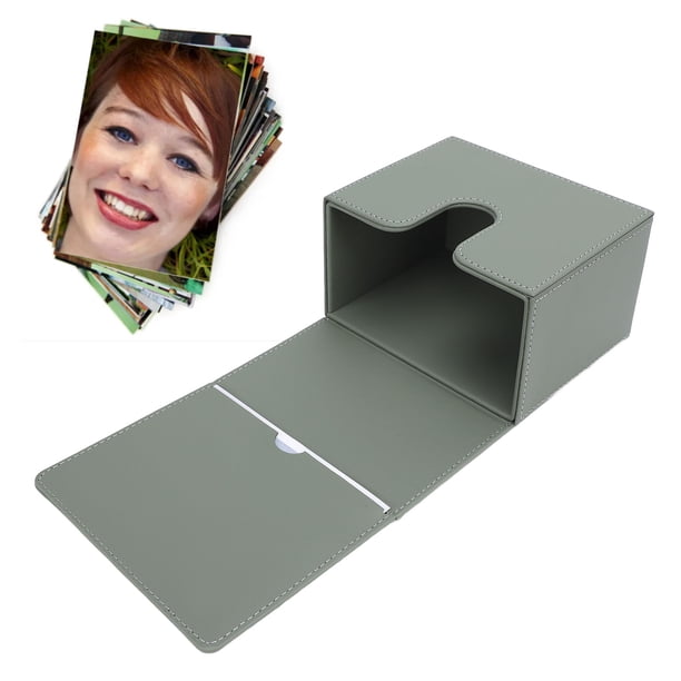 CAJA DE ALMACENAMENTO DE FOTOS, Organizador de Almacenamiento de Fotos PVC Cierre Magnético de Cuero Portada Transparente para Fotos de 3 Pulgadas