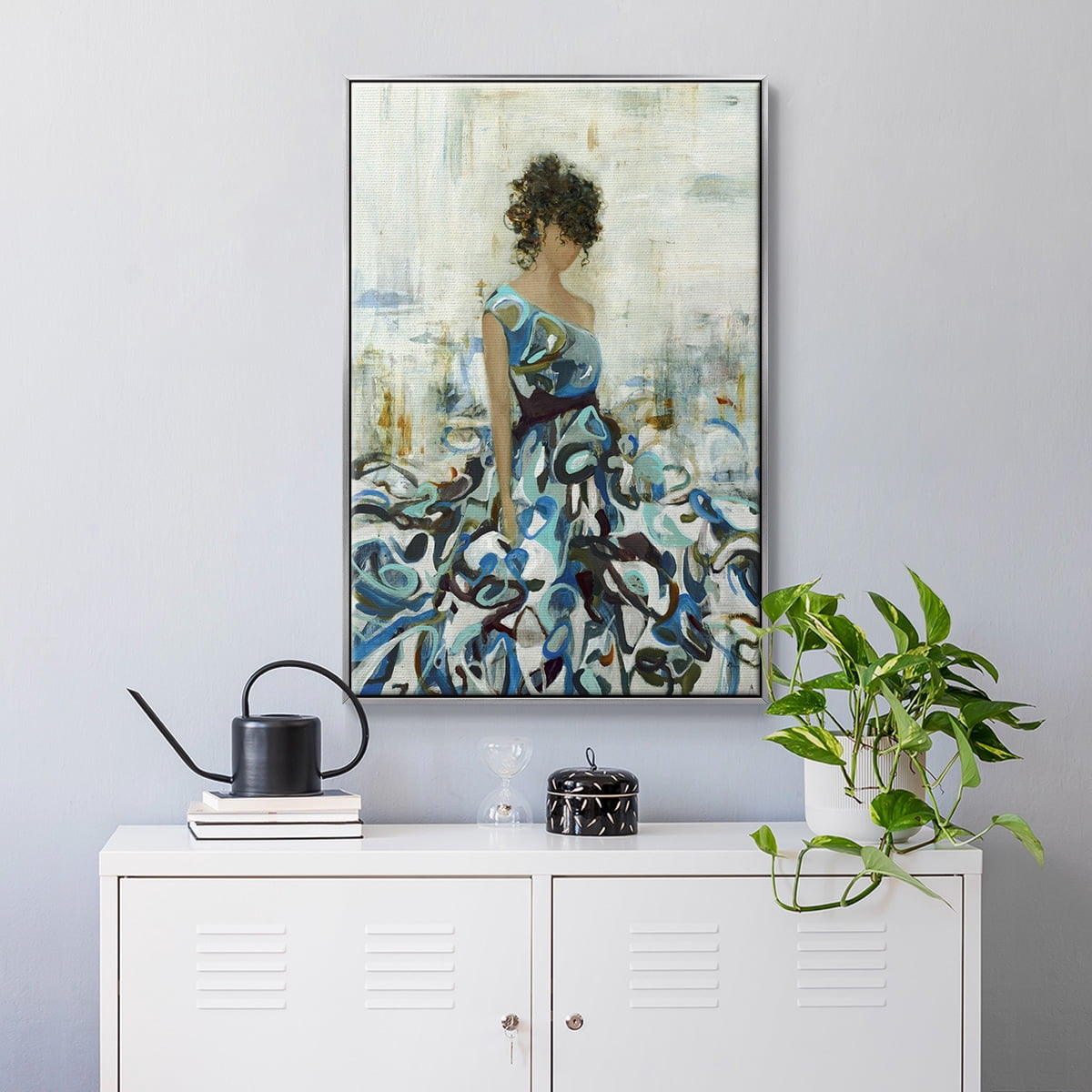 Fluid Beauty Framed Premium Gallery Wrapped Canvas - Ready to Hang - 17 x 25 - Silver Floating Frame