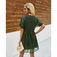 thumbnail image 4 of Robe Mini d'Été pour Femmes à Manches Courtes, Aguichant, Col en V, Fluide, Décontractée, à Pois Suisses, Courte, Coupe Ample, Grande Taille, 4 of 5