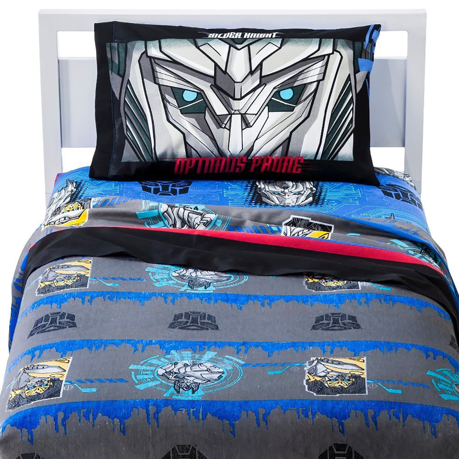 TRANSFORMERS Silver Knight Twin Comforter and Twin Sheets Set 4 Pieces 