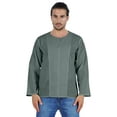 thumbnail image 1 of Atasi Long Sleeve Kurta For Men Solid Slub Cotton Round Neck Ethnic Shirt-7163, 1 of 7