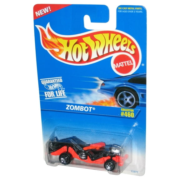 Hot Wheels Zombot (1995) Black & Orange Collector Toy Car #460