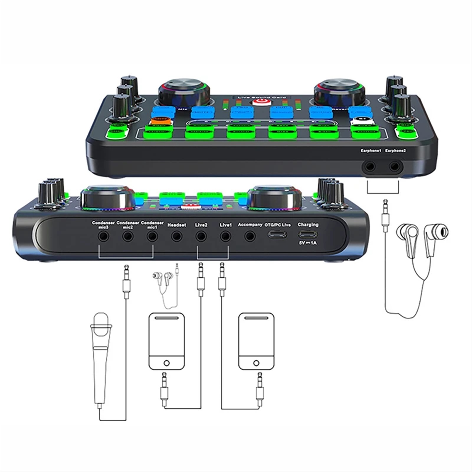 X60 Sound Card English Version Professional Sound Cards Aud-io Mixer For Broadcast KTV Singing Live Sound Mixers ,Precision Control