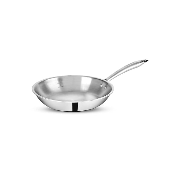 Argent Junior Chef Triply Stainless Steel 18 Cm Frypan, 0.8 Liter Frying Pan | Sturdy & Durable, Mirror Finish, Easy To Clean | Induction Base & Gas Ready, 5-year Warranty