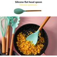thumbnail image 2 of 12 Pieces Kitchen Cooking Tools Set Silicone Wood Handles Brush Spaghetti Claw Baking Household Kitchenware Accessories, Pink, 2 of 8