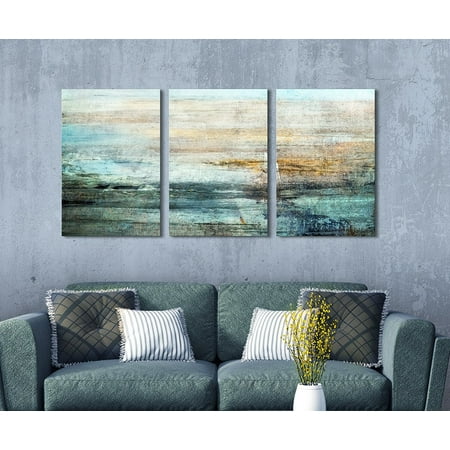 wall26 3 Panel Canvas Wall Art - Abstract Grunge Color Compositon - Giclee Print Gallery Wrap Modern Home Decor Ready to Hang - 24