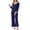 Navy Blue, variant on MINTREUS Pajamas for Women Long Sleeve Sleepwear Soft Two Piece Lounge Set with Pockets
