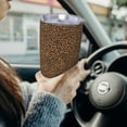 thumbnail image 6 of Lsque Leopard Pattern 20oz Car Cup with Lid and Straw, Insulated Coffee Cup with Straw Topper, Spill Proof Travel Coffee Mug, Stainless Steel Tumble-Without Straw, 6 of 8
