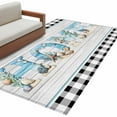 thumbnail image 6 of Coastal Beach Area Rug 4x6 Washable Rug Non Slip Summer Wood Grain Black White Plaid Large Area Rug Indoor Floor Carpet for Entryway Bedroom Kitchen Living Room Home Office Dining Room Nursery, 6 of 8