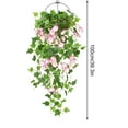 thumbnail image 4 of Artificial Faux Hanging Flowers Plants Basket for Spring Outdoor Outside Porch Decoration, Fake Silk White Morning Glory Long Vines in Planter UV Resistant Look Real for Home Balcony Patio Yard, 4 of 7