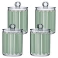 thumbnail image 2 of Stripes Pattern in Green with Lace Translucent Plastic Cans Storage Canisters with Lid Set of 2, 2 of 7