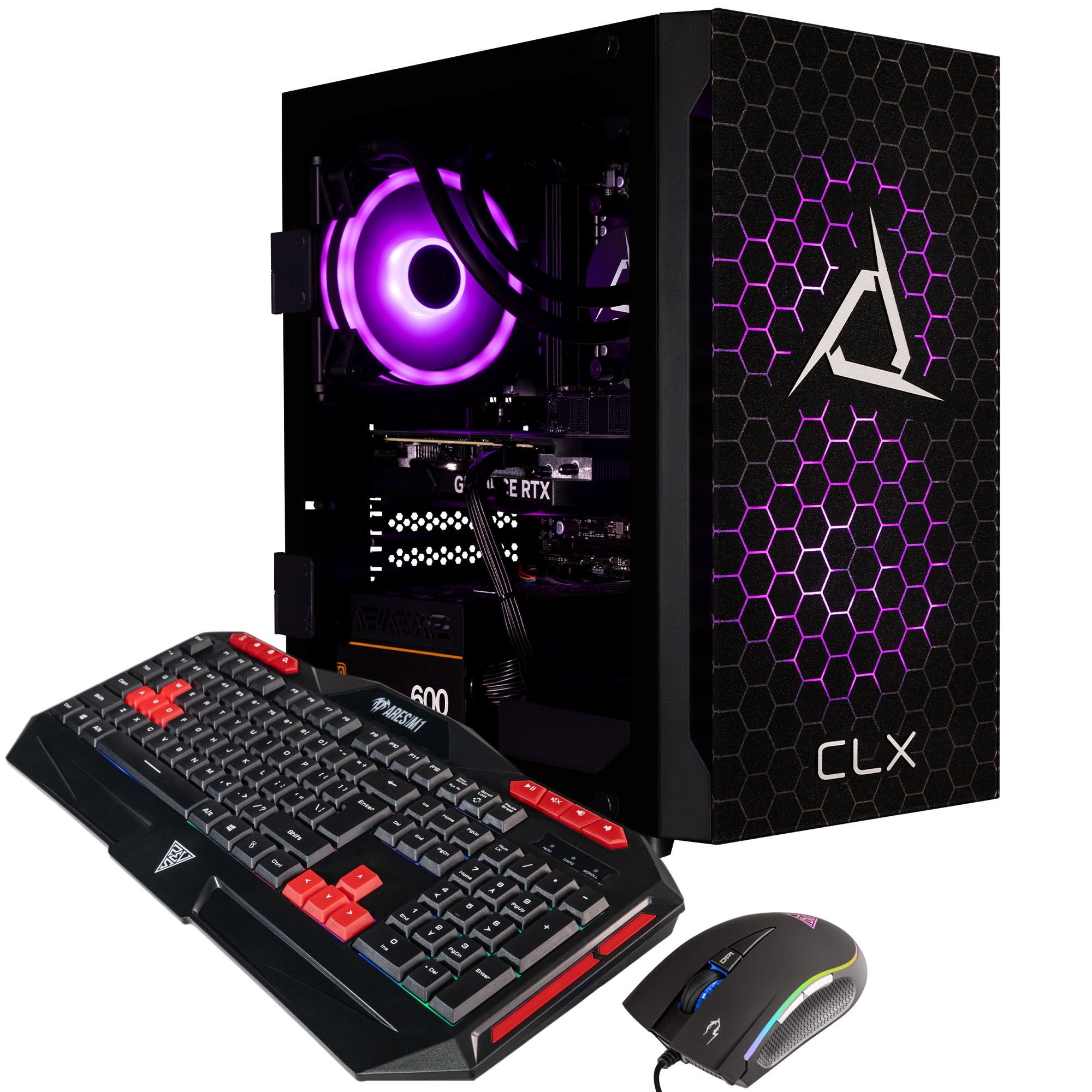 CLX SET Gaming PC AMD Ryzen 7 7700X, 32GB DDR5, GeForce RTX 4060, 1TB SSD, 2TB HDD, Windows 11 Home