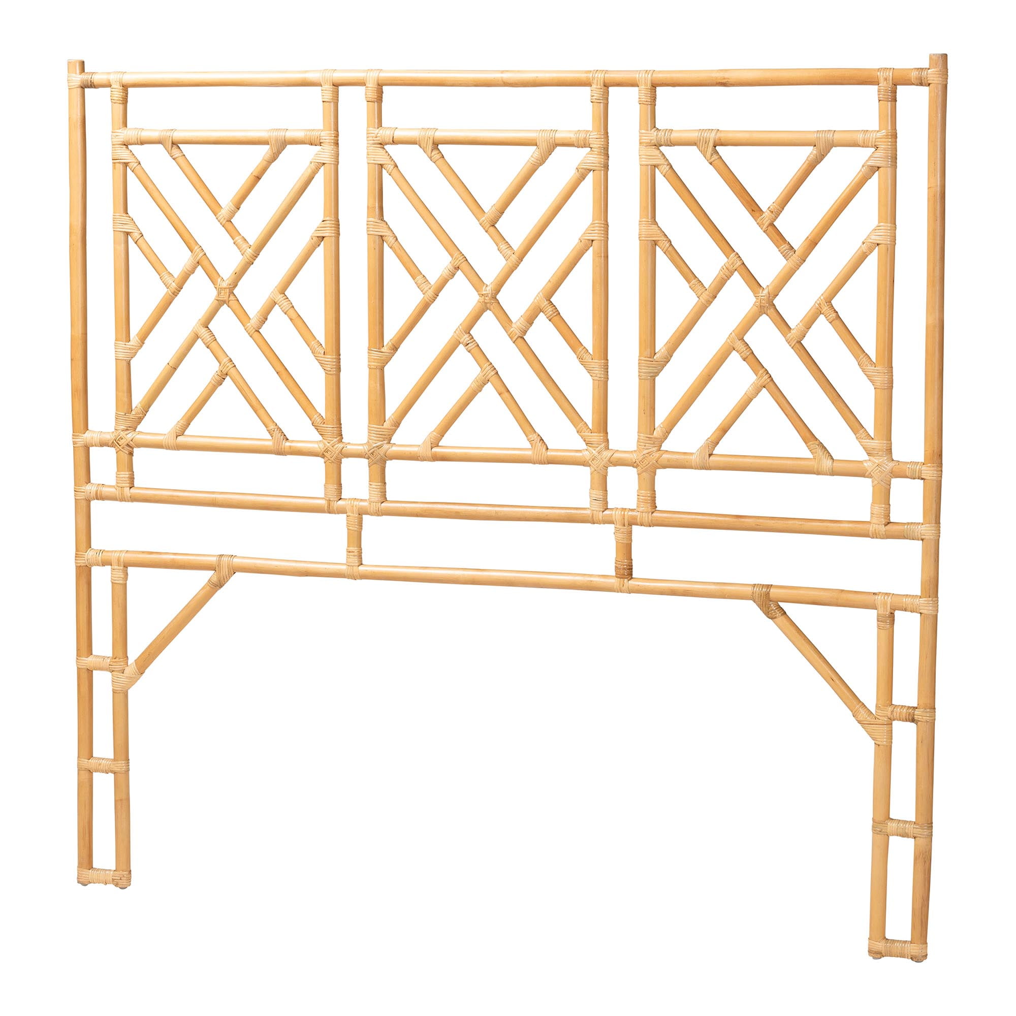 bali & pari Karavo Boho Standalone Headboard, King, Natural Rattan
