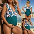 thumbnail image 2 of Maternity One Piece Swimwear Front Cross Pregnancy Swimsuit Bathing Suit Maternity Bikini, 2 of 7