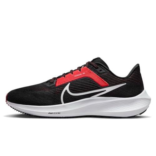 Nike Pegasus 40 Men's Road Running Shoes (DV3853-003,Black/White-LT Crimson) Size 11.5