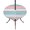 Pink Blue, variant on Round Outdoor Tablecloth with Umbrella Hole and Zipper, Wood Grain Pink Tablecloth with Elastic Waterproof, Modern Geometric Watercolor Striped Patio Table Covers for 36" - 44" Picnic Pool Tables