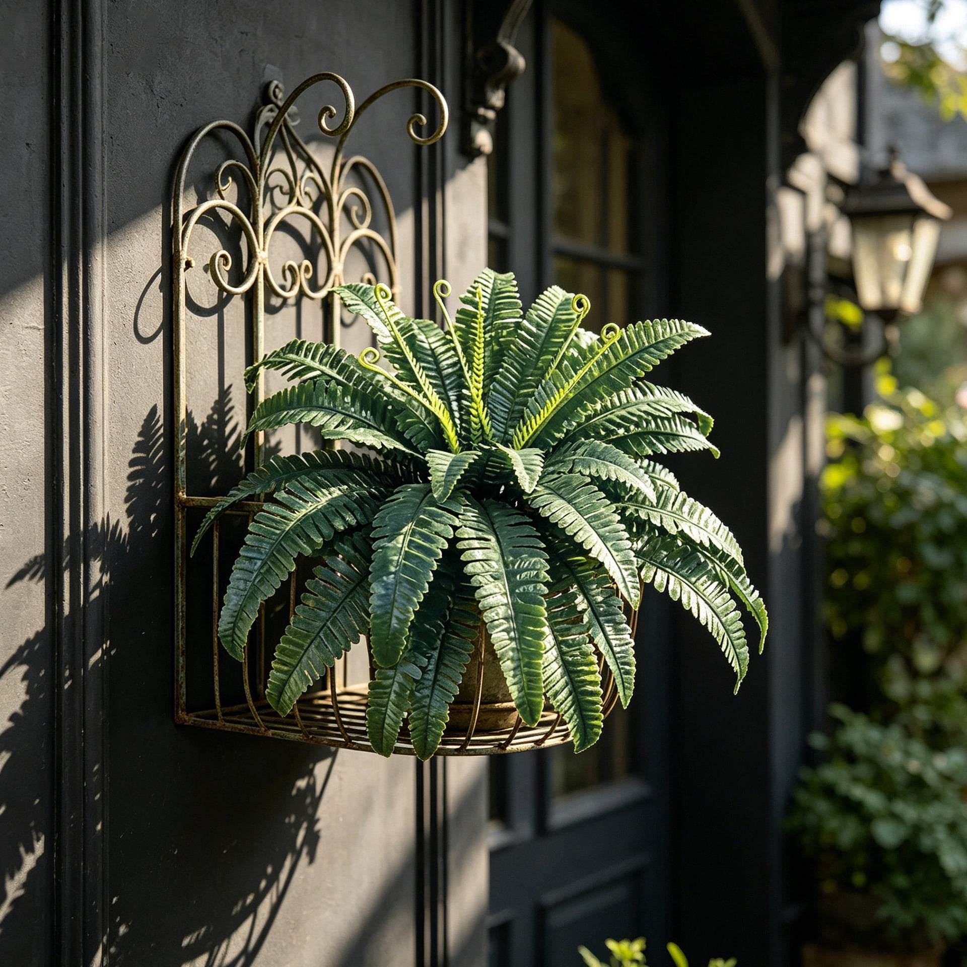 Artificial Boston Fern Plant, 22 Inch Fake Fern with Bendable Fronds, UV Resistant Faux Greenery for Indoor Outdoor Use