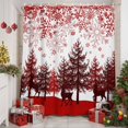 thumbnail image 6 of Small Stall Shower Curtain 48x72 Inch Narrow Half Size Red Christmas Bath Curtains Bathroom Decor, Xmas Pine Tree Elk Snowflake Holiday Waterproof Fabric Shower Curtain Set with Hooks 48 Inch, 6 of 8