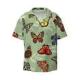 thumbnail image 5 of Picia Multicolored Butterflies Men's Linen Shirts Short Sleeve Cuban Beach Shirts Casual Shirts Button Down Shirt for Men Beach Summer Wedding Shirt-4X-Large, 5 of 7