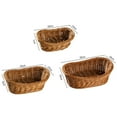 thumbnail image 5 of Woven Fruit Basket, Plastic Wicker Oval Fruit Basket Food Serving Holder Rattan Egg Basket Snack Display-Large Size, 5 of 6