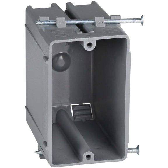SIM Supply 1-Gang PVC Electrical Box New Work BCJ-001 - Durable - 20 Cu In, Gray