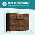 thumbnail image 2 of JOINSUN 7-Drawer Dresser, Fabric Storage Tower Organizer with Sturdy Steel Frame & Wooden Top, Easy-Pull Handles, for Bedroom, Living Room, Closet, Entryway - Rustic Brown, 2 of 8