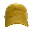 thumbnail image 3 of C.C Unisex Adjustable Mesh Distressed Trucker Baseball Cap Hat, Mustard, 3 of 4