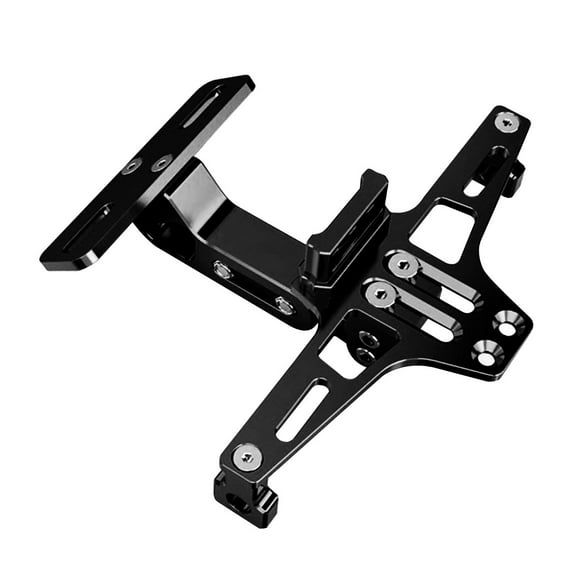Carevas Motorcycle License Plate Bracket with LED Lights Licence Plate Holder Aluminum Alloy Universal Black