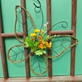 thumbnail image 2 of Butterfly Shaped Wreath with Flowers, Natural Rattan Twig Garland Spring Artificial Floral Wreaths for Front Door Wall Door Window Decor, 2 of 9