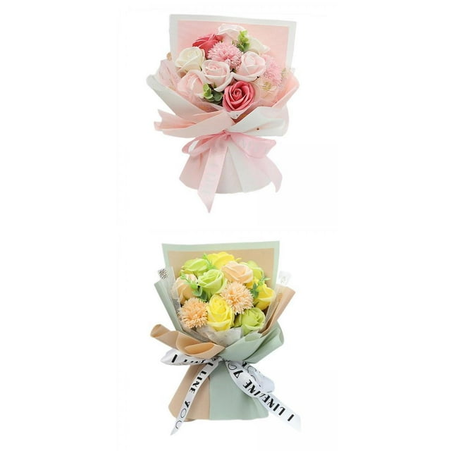 2 Juegos de Flores de Jabón para Cumpleaños, de Navidad, Decoración
