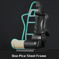thumbnail image 5 of Yaheetech Ergonomic High Back Gaming Chair with Folding Footrest, Full Black, 5 of 9