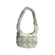 thumbnail image 2 of Bolso de hombro acolchado para mujer, tamaño mediano, tipo bollo de masa, para compras en la playa Blanco, 2 of 9