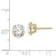 thumbnail image 3 of Real 14kt Yellow Gold 8mm Round CZ Post Earrings; for Adults and Teens; for Women and Men, 3 of 3