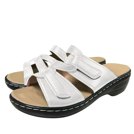 

Women S Slippers Fashion Women S Thick Soled Slippers Breathable Home And Beach Slippers Shoes For Women Pu White 37