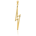 thumbnail image 3 of 14K Solid Yellow Gold Lightning Bolt Necklace Chain Pendant Charm, 3 of 7