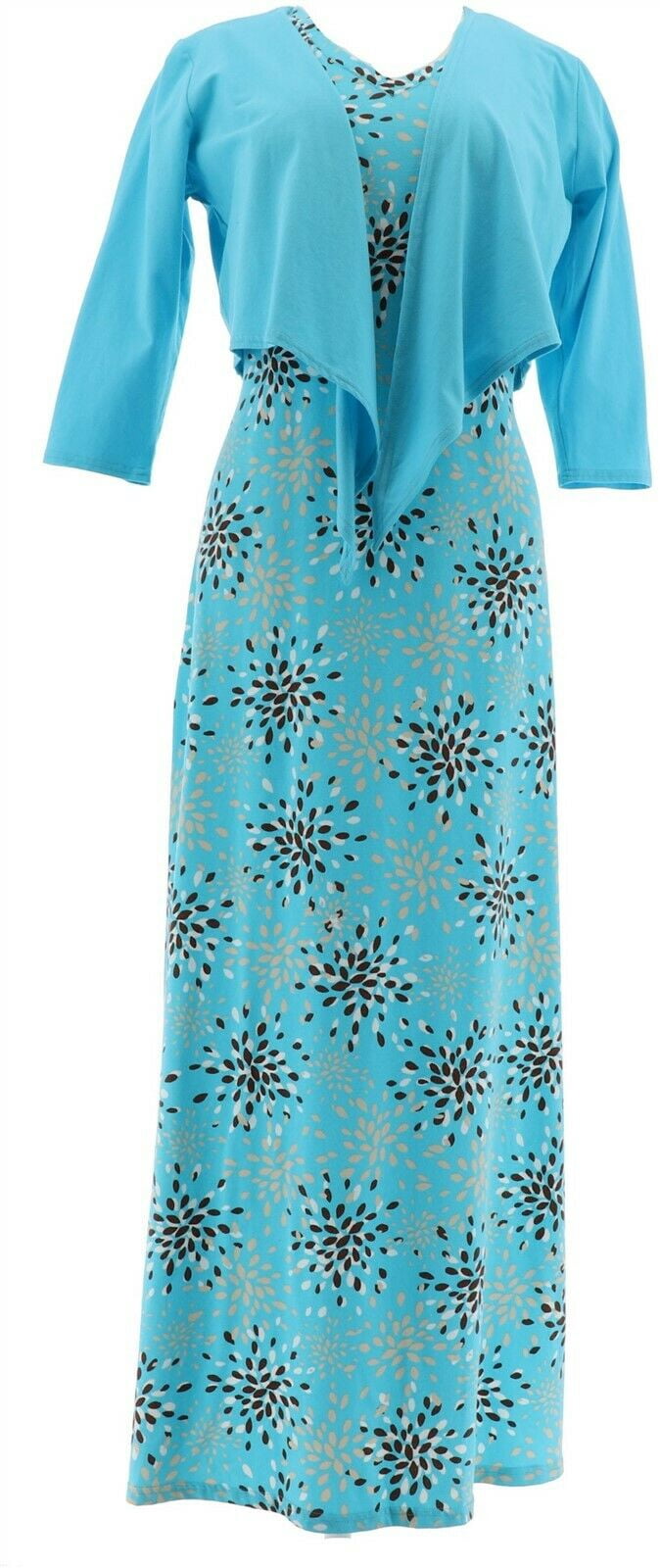 Perfect Jersey Print Maxi Dress Shrug 