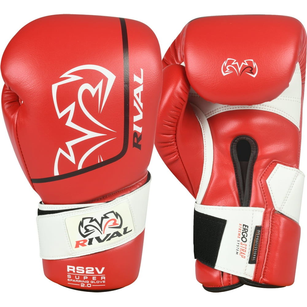 Rival Boxing RS2V 2.0 Super Pro Hook and Loop Sparring Gloves 16 oz. Red