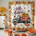 thumbnail image 3 of Shower Curtain 72"W x 96"L Fall Thanksgiving Truck Harvest Maple Leaves Fabric Shower Curtains Set with Hooks Water Repellent Bathroom Curtains Machine Washable Bathroom Accessories, 3 of 6
