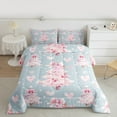 thumbnail image 2 of Castle Fairy Girls Christmas Tree 2pcs Bedding Comforter Set,Bow Love Heart Twin Comforter Sets,Blue Pink Breathable Bedding Set,Lightweight Room Decor, 2 of 8