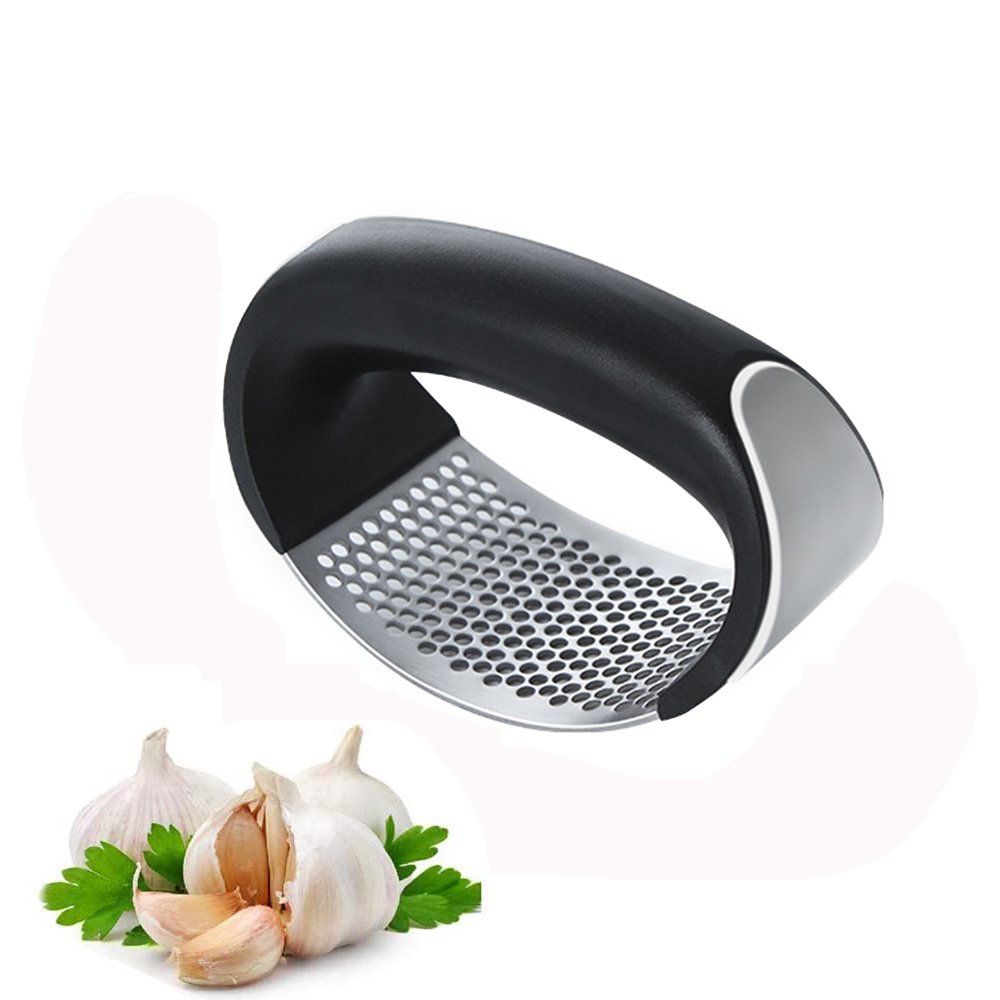 Garlic Press Rocker, Stainless Steel Garlic Mincer Rustproof, Easy