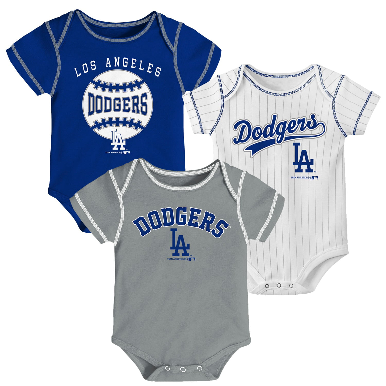 Los Angeles Dodgers 3-Pack Bodysuit Set 