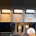 thumbnail image 2 of Lámpara de Pared Exterior LED, 2 Piezas 12W IP65 Impermeable, Moderno Arbotante Iluminación para Porche, Jardín, Patio, Fachada, Garaje, Pasillo (Estilo rectangular), 2 of 8