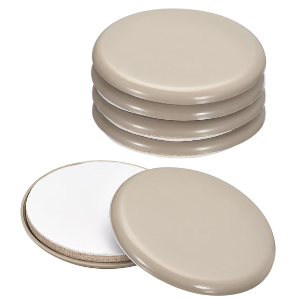 Deslizadores de muebles Uxcell de plástico autoadhesivos redondos para pisos de alfombra, baldosas, vinilo y madera dura 2 3/4" 12 piezas