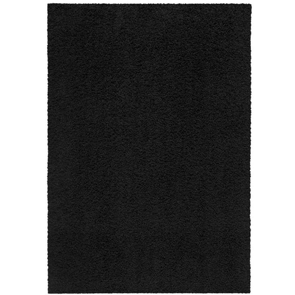 Mainstays Solid Casual Black Tufted Shag Indoor Area Rug, 3'x4'8"